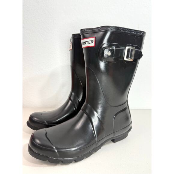 Hunter Original Gloss Mid Calf Rain Boots Women’s Black US 6M / 7F EU 38 - Picture 4 of 13